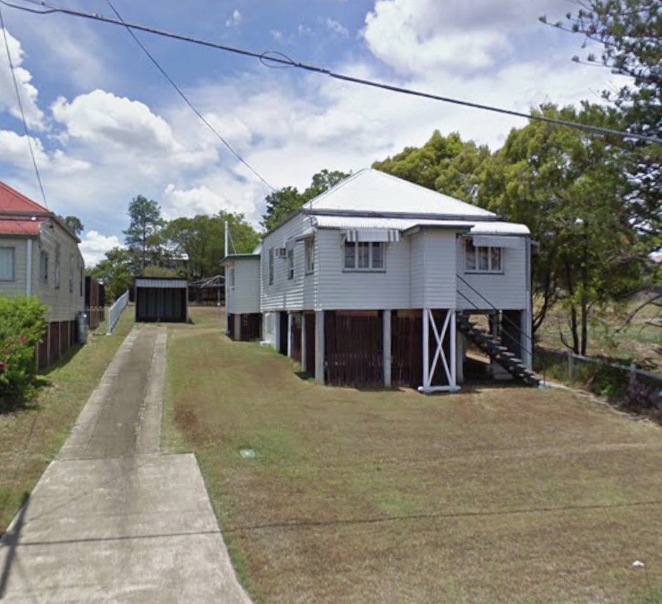 Street view of the original house and 759 square metre block, 2014
